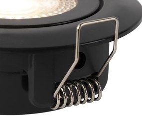 Set de 5 spoturi moderne îngropate negre incl. LED cu dimmer în 3 trepte - Mio