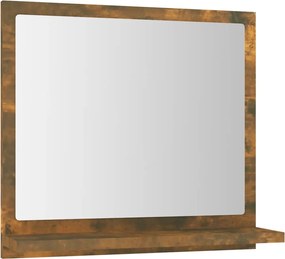 vidaXL Oglindă de baie, stejar fumuriu, 40x10,5x37 cm, lemn prelucrat
