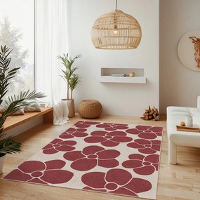 Covor roșu lavabil 60x100 cm Red Meadow – Mila Home