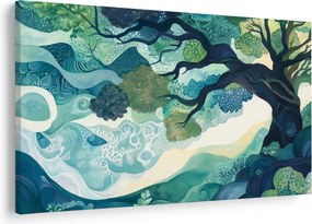 Tablou – Coroană verde a arborelui vieții (90x60 cm)