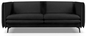 Canapea Vottina cu 3 locuri si tapiterie din tesatura structurala, negru