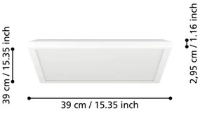 Plafonieră LED dimabilă de exterior Eglo 901461 ROVITO-R 17,6W/230V 39x39 cm IP44 alb + telecomandă