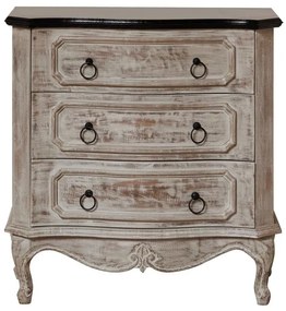 Comoda din lemn de mango, cu 3 sertare, aspect vintage, Antique