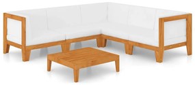 3058122 vidaXL Set mobilier grădină cu perne, 6 piese, lemn masiv acacia