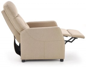 Fotoliu recliner Felipe stofa bej H103 cm