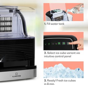 Klarstein KRISTALL, aparat de produs gheață, 2 dimensiuni ale cuburilor de gheață, recipient pentru apă 2,5 L