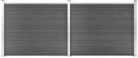 vidaXL Set panouri gard, 353x146 cm, negru, WPC