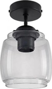BRILAGI - Lustru LED aplicat R GLASS 1xE27/60W/230V Ø 26 cm negru/gri fumuriu