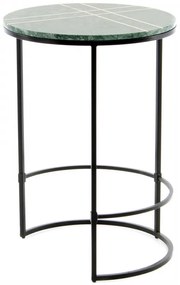 Masuta de cafea rotunda din marmura Louis 44.5x44.5x64 cm verde