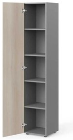 Dulap înalt Manager 39,9 x 42,2 x 196,5 cm, stânga, salcâm deschis / gri