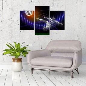 Tablou - Fotbaliști în săritură (90x60 cm)