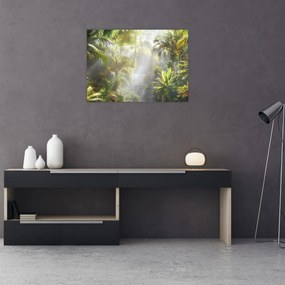 Tablou pe sticlă - Pădure tropicală (70x50 cm)