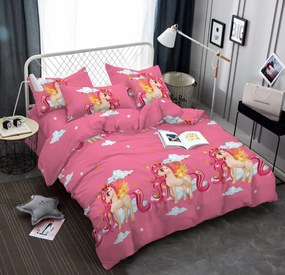 Lenjerie de pat pentru copii KONIK roz Dimensiune lenjerie de pat: 2 buc 70 x 80 cm | 160 x 200 cm