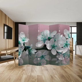 Paravan - Floare - turcoaz (210x170 cm)