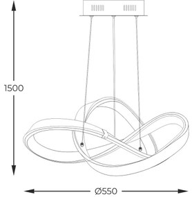 Lustră LED pe cablu Zuma Line MD9717-1-3BCD INDIGO LED/44W/230V negru
