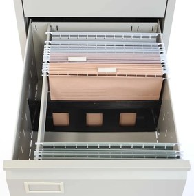 Separator pentru cartoteci cu un singur rând, negru