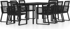 vidaXL Set de mobilier pentru grădină, 9 piese, negru