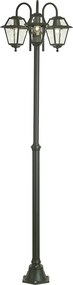 Felinar clasic de exterior verde închis 235cm 3 lumini IP44 - Berta