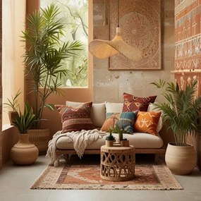 Lustră pe cablu Immax 08289L SOMBRERO 1xE27/40W/230V d. 70 cm ratan