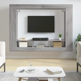 Comoda TV, gri sonoma, 152x22x113 cm, lemn prelucrat