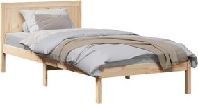vidaXL Cadru de pat Maro 75 x 190 cm Lemn masiv de pin