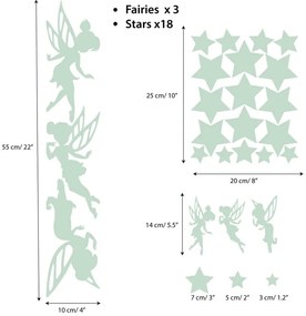 Set autocolante fosforescente de perete Ambiance Fairies and Stars