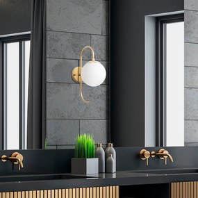 Aplica de Perete Jewel - 10565, Soclu E14, Max. 15W, Culoare Auriu