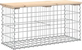 vidaXL Bancă de grădină, design gabion, 83x31,5x42 cm, lemn masiv pin