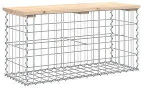 834347 vidaXL Bancă de grădină, design gabion, 83x31,5x42 cm, lemn masiv pin