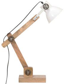 Lampa de birou industriala, alb, 58x18x90 cm, E27, rotund