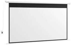 HOMCOM Ecran Proiector 120", Motorizat cu Telecomandă, Montaj pe Perete sau Tavan, Ideal pentru Acasă și Birou, 293,5x8x176 cm, Alb | Aosom Romania