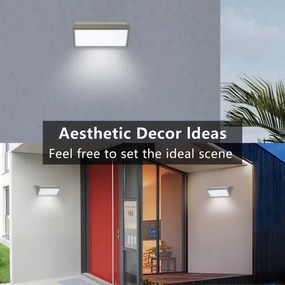 Brilagi-LED Aplica de perete exterior cu senzor TRIANGLE LED/20W/230V gri IP65