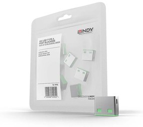 Lindy 10 USB Port Locks GREEN no Key