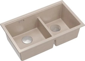 Chiuveta compozit sub blat Quadron Logan 120 bej - inox 76x45 cm