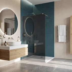 Paravan de dus fumuriu Rea Flexi Grey 120 cm crom