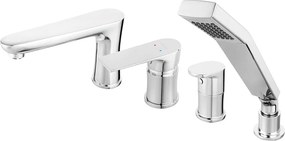 Baterie cada - dus cu 4 piese Ferro Square crom