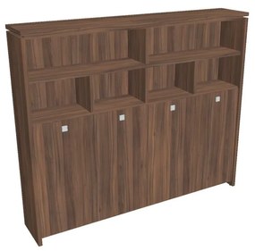 Dulap înalt pentru haine Verno 248 x 46 x 210 cm, cu rafturi, nuc