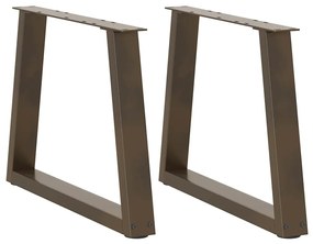 vidaXL Picioare pentru măsuță de cafea în formă de V, 2 buc., oțel natural, 50x(42-43,3) cm