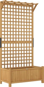 Outsunny Jardinieră înălțată cu Spalier și Acoperiș, Ghiveci, Strat de Flori, rezistent la intemperii, Lemn, 90 x 45 x 183 cm, Maro | Aosom Romania