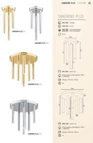 Plafoniera cu 3 surse de iluminat design modern Sandrino crom 14cm