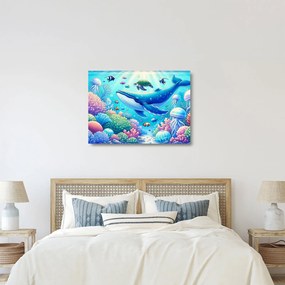 Tablou pe sticlă – Lume subacvatică (70x50 cm)