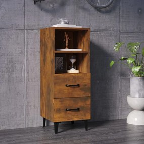 817417 vidaXL Servantă, stejar fumuriu, 34,5x34x90 cm, lemn compozit