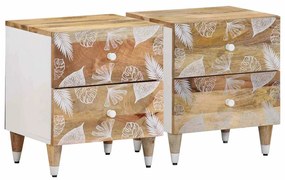 vidaXL Noptiere, 2 buc., 40x33,5x46 cm, lemn masiv de acacia