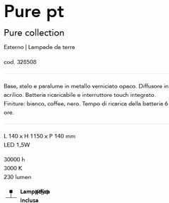 Lampadar/Lampa de podea LED stil minimalist Pure pt cafeniu