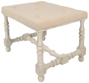 Taburet brocante, bej, stofa, 62x47x46 cm