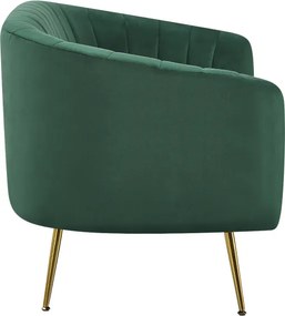 Canapea de design cu 2 locuri, ţesătură Velvet verde închis/gold crom-auriu, BAGY