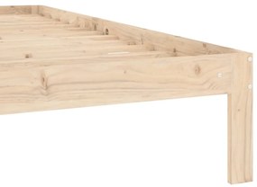 Cadru de pat, 100x200 cm, lemn masiv de pin Maro, 100 x 200 cm