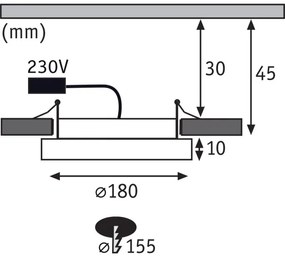 Paulmann 92946 AREO - Spot LED încastrat 11W, IP23, 230V