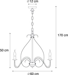 Candelabru inteligent alb cu 5 lumini, inclusiv Wifi B35 - Giuseppe