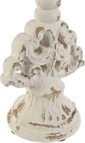 Sfeșnic vintage din rășină, în formă de cheie, 18 x 18 x 50 cm, alb antichizat, „Candle Holder Key"